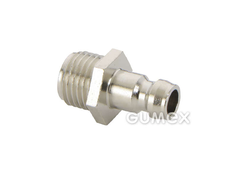 ESHM Nippel ohne Ventil, DN6, Außengewinde G 1/8", 15bar, -20°C/+200°C, Messing vernickelt, 
